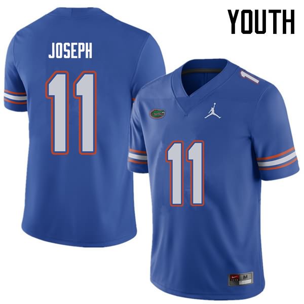 NCAA Florida Gators Vosean Joseph Youth #11 Jordan Brand Royal Stitched Authentic College Football Jersey LCH0464IT